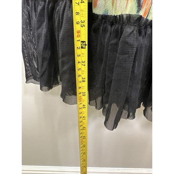 Calvin Klein‎ Midi Dress L Halter Vibrant Tye Dye Festival Chiffon Tiered Y2K - Picture 10 of 10